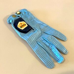 Womans Light Blue Leather Golf Glove